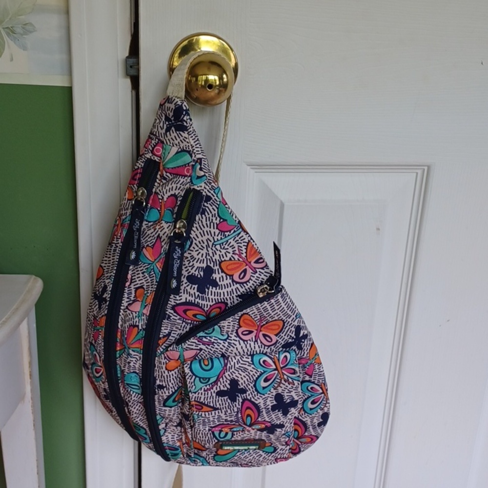 Lily bloom sling backpack butterflys